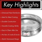 Evmastu Tamra Biryani Handi-3.7 LTR| Chicken Mutton Rice Fish Curry Cooking Utensil | 3.5MM Thick, Heavy Bottom Aluminium Cookware | Hammered Polished Lagan - Image 2