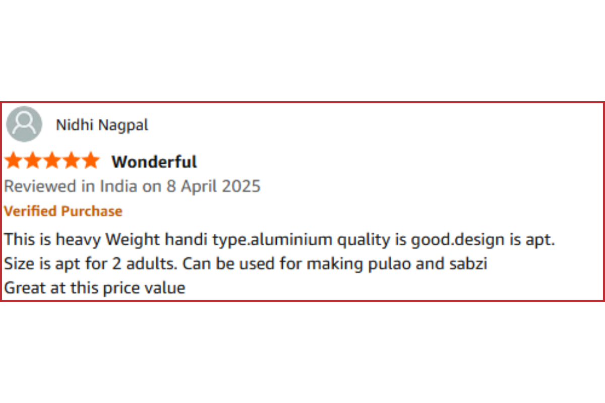 Evmastu Biryani Handi Amazon Review 2